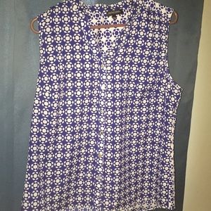 Blue and white blouse